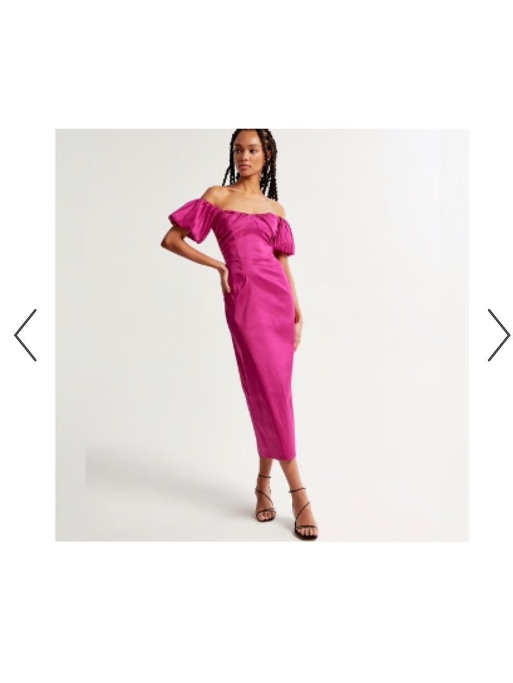 Abercrombie & Fitch One-Shoulder Midi Dress in Fuchsia Pink